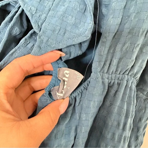 Arula Teal Midi Dress with Tie back - Picture 5 of 9